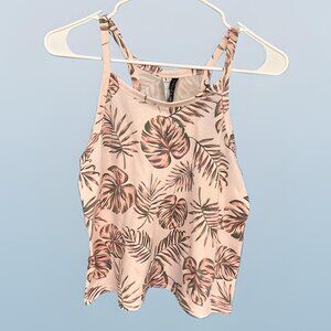 🌿 Jaclyn Intimates Tropical Print Cropped Tank Top – Size S